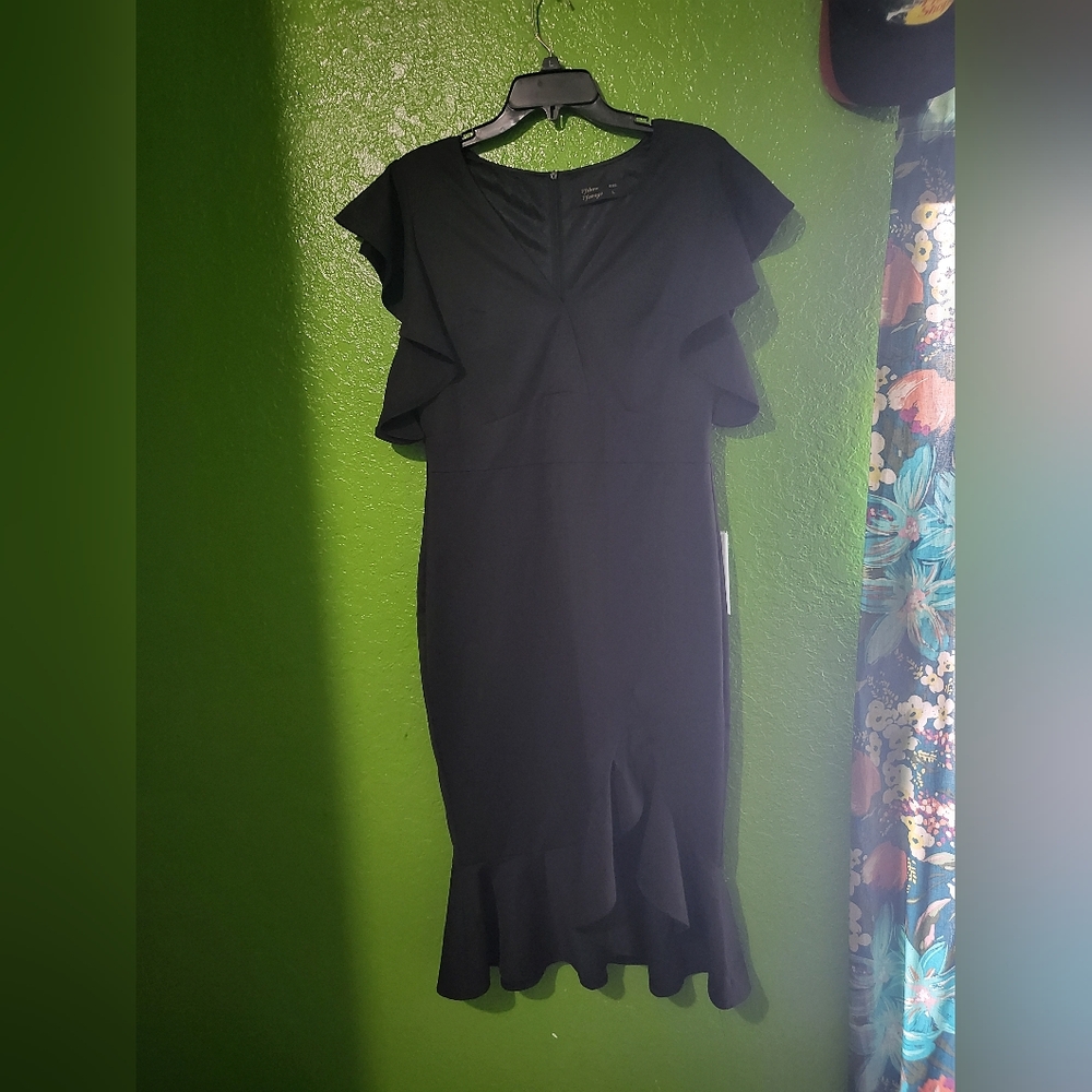 Vfshow Vfemage Black Ruffle Dress